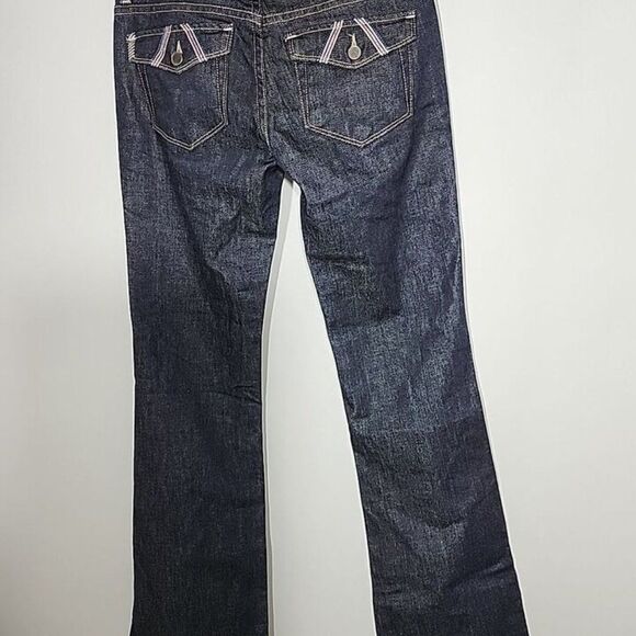 Paige Premium Denim Women’s Size 26 Fairfax Boot Cut Denim Jeans Rear Flaps Dark - Picture 4 of 12